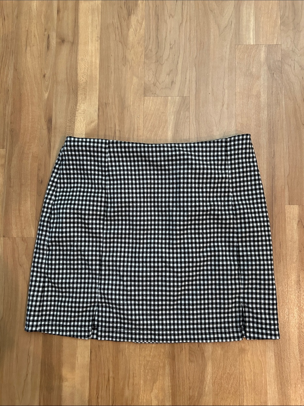 Eyeshadow Black & White Gingham Mini Skirt